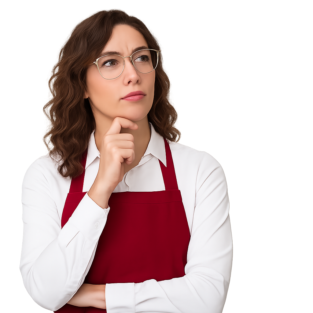 Cozinheira em dúvida